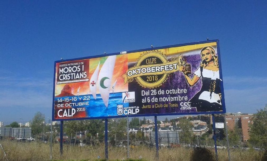 The Department Of Tourism Promotes The Moros y Cristianos' Fiestas And The Oktoberfest In Billboards And Street Advertising Boards All Around Spain