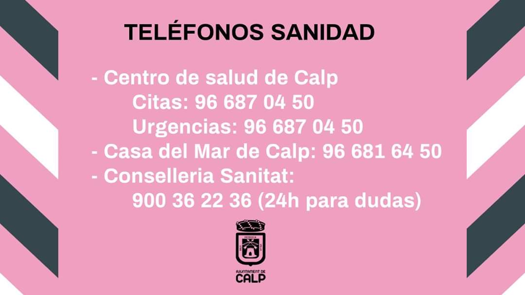 Teléfonos importantes sanidad Calpe