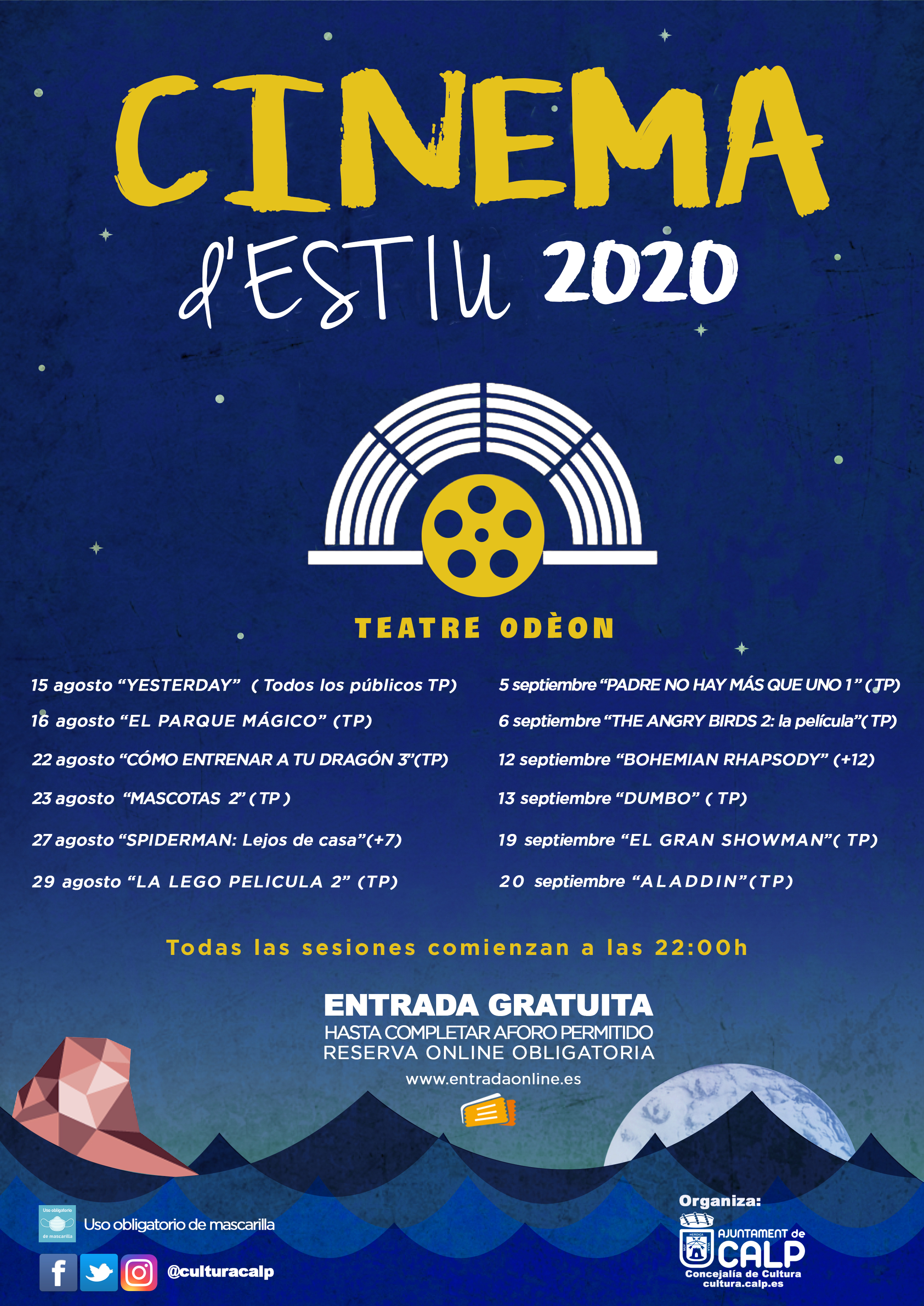 El cine en la playa se traslada este año al Teatro Odeón para poder controlar el aforo