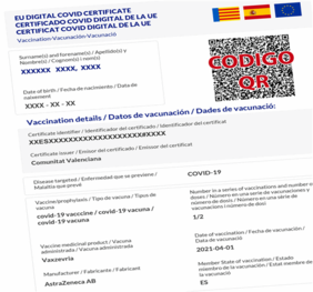 Implantación del certificado COVID en la Comunidad Valenciana