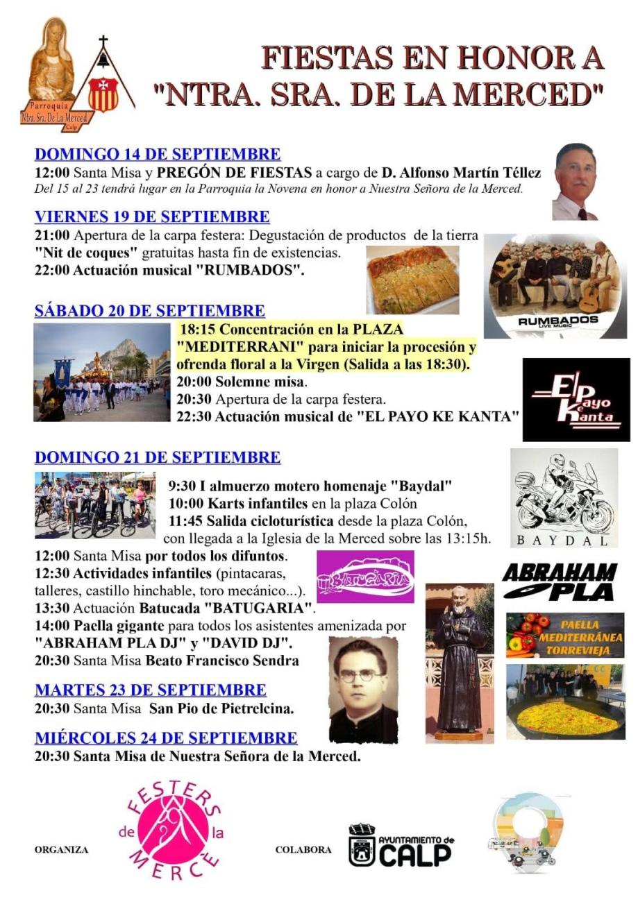FIESTAS EN HONOR A NTRA. SRA. DE LA MERCED | Tourist Info Calpe