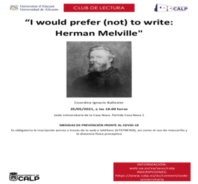 Club de lectura: I would prefer (not) to write: Herman Melville