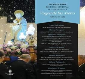 Programación religioso-cultural de la festividad de la Virgen de las Nieves