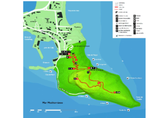 Mapa de la ruta del Penyal d'Ifach (en Castellà)